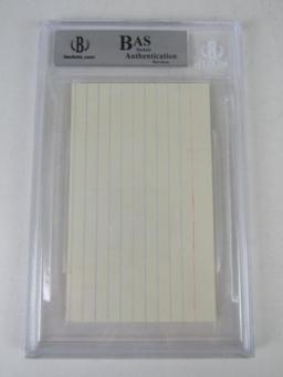 Bill Terry (Baseball Hall Of Famer) Signed Index Card Slabbed/ Authentic BECKETT