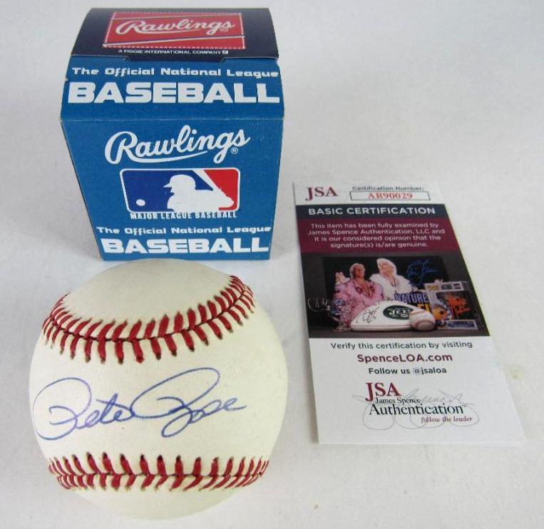 Pete Rose Signed Rawlings ONL Baseball JSA COA