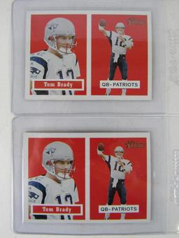 Lot (4) 2002 Topps Heritage #50 Tom Brady w/ Variants