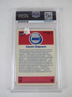 1986-87 Fleer #9 Akeem Olajuwon RC Rookie Sticker PSA 5