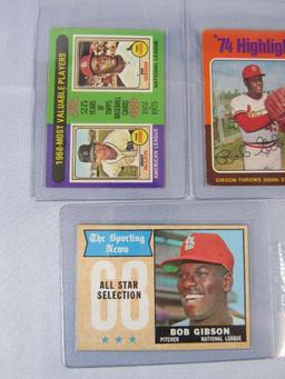 Large Lot (17) 1966 - 1975 Topps Bob Gibson Leaders, All-Stars, & Special Issue Cards