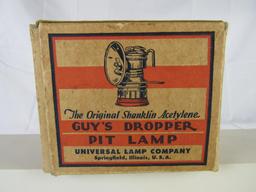 Antique Guy's Dropper Pit Lamp/ Miner's Lantern in Orig Box!