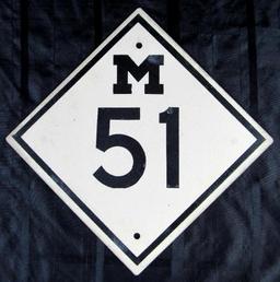 Rare NOS Vintage M-51 Reflective Highway Metal Sign (Southwest Michigan)