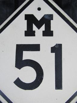Rare NOS Vintage M-51 Reflective Highway Metal Sign (Southwest Michigan)