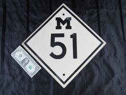 Rare NOS Vintage M-51 Reflective Highway Metal Sign (Southwest Michigan)