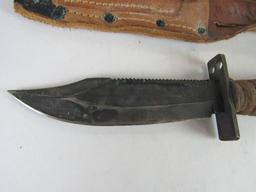 Excellent 1975 Vietnam Era Camillus Pilot Survival Fighting Knife w/ Sheath