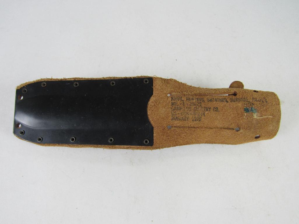 Excellent 1975 Vietnam Era Camillus Pilot Survival Fighting Knife w/ Sheath