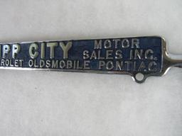 Excellent Antique Tipp City Chevy, Olds, Pontiac License Plate Frame (Ohio)