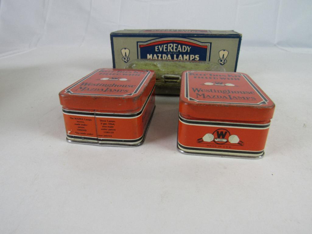 Antique Eveready & Westinghouse Mazda Lamps/ Automobile Bulbs