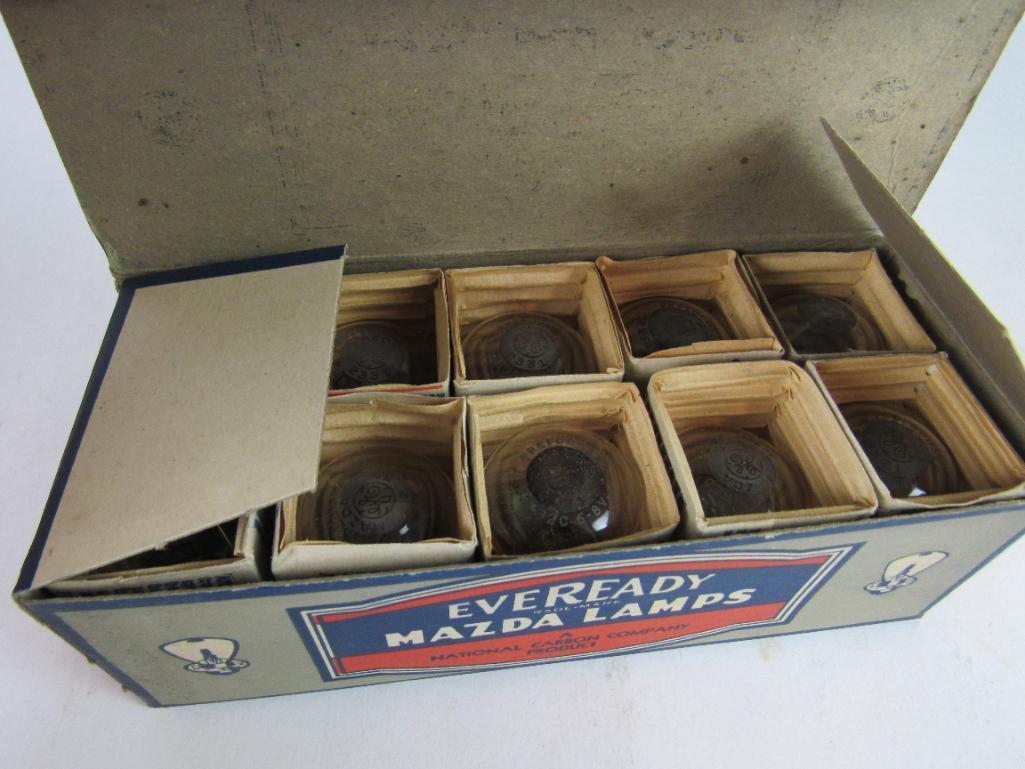 Antique Eveready & Westinghouse Mazda Lamps/ Automobile Bulbs