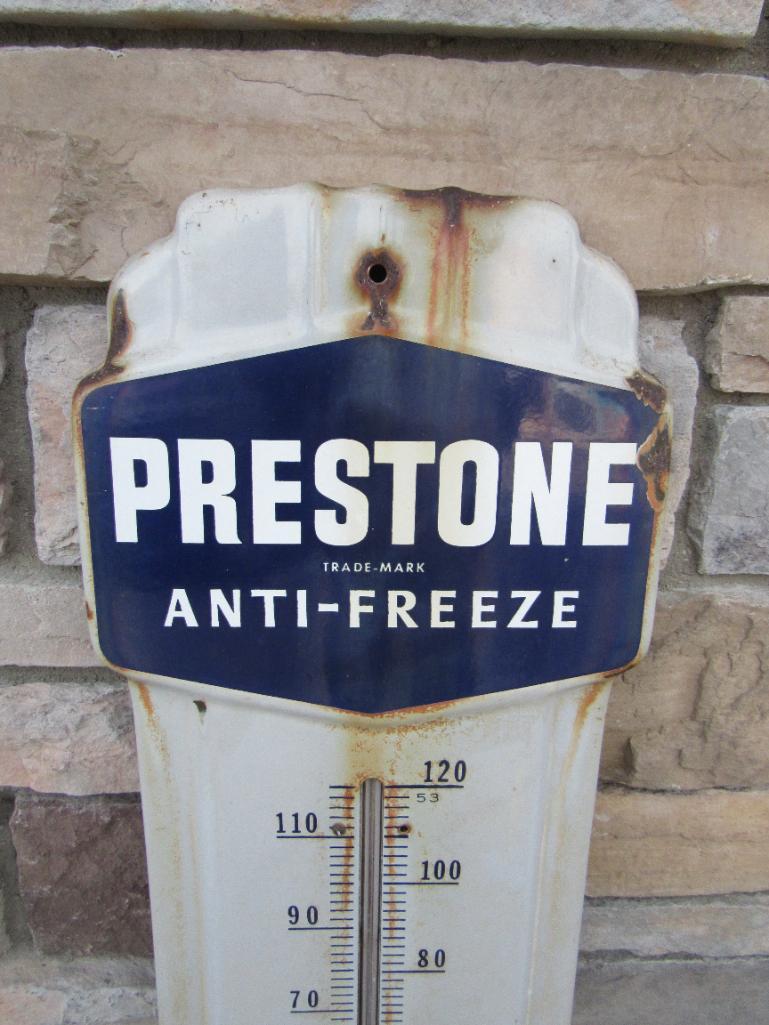 Authentic Prestone Anti-Freeze Porcelain 36" Thermometer
