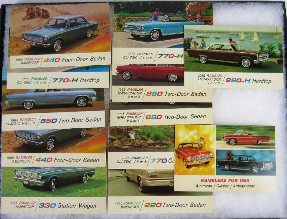 Grouping of Vintage 1965 AMC Rambler Promotional Postcards