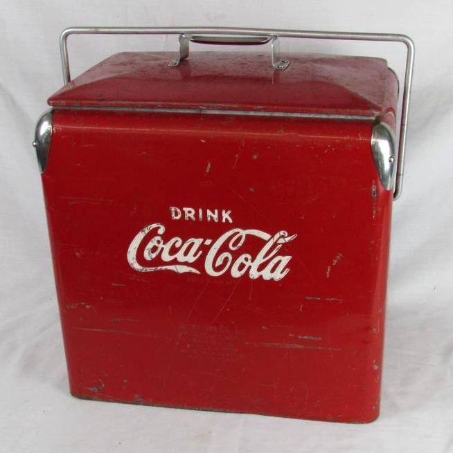 Vintage Acton Coca Cola Ice Chest Cooler / Metal with Tray