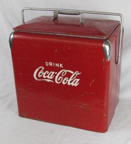 Vintage Acton Coca Cola Ice Chest Cooler / Metal with Tray