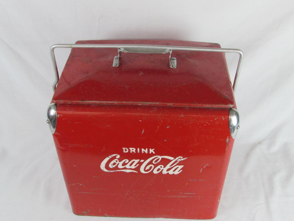 Vintage Acton Coca Cola Ice Chest Cooler / Metal with Tray