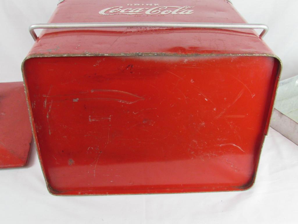Vintage Acton Coca Cola Ice Chest Cooler / Metal with Tray
