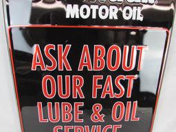 Kendall Motor Oil "Lube & Oil Service Station" Embossed Metal Sign NOS