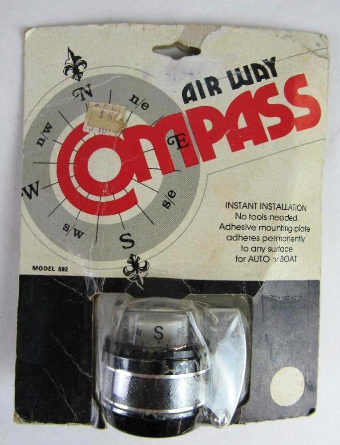 Vintage NOS Airway Automobile Compass in Orig. Package