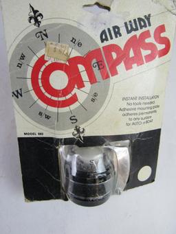 Vintage NOS Airway Automobile Compass in Orig. Package