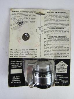 Vintage NOS Airway Automobile Compass in Orig. Package