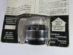 Vintage NOS Airway Automobile Compass in Orig. Package