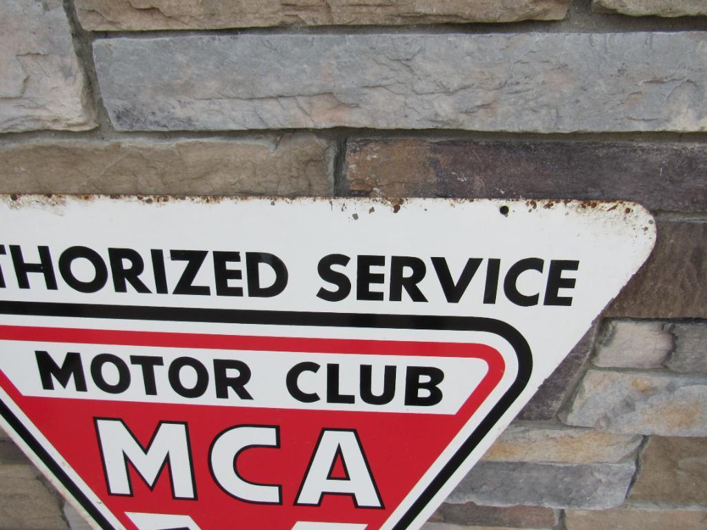 Antique Motor Club America Authorized Service Double Sided Metal Sign