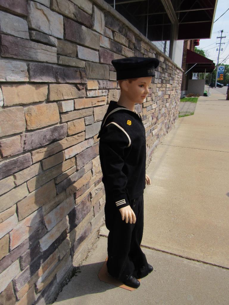 Vintage Composition 5 ft. Youth Mannequin w/ US Navy Uniform