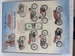 Rare 1960 Indian Motorcycles Sales Brochure / Poster