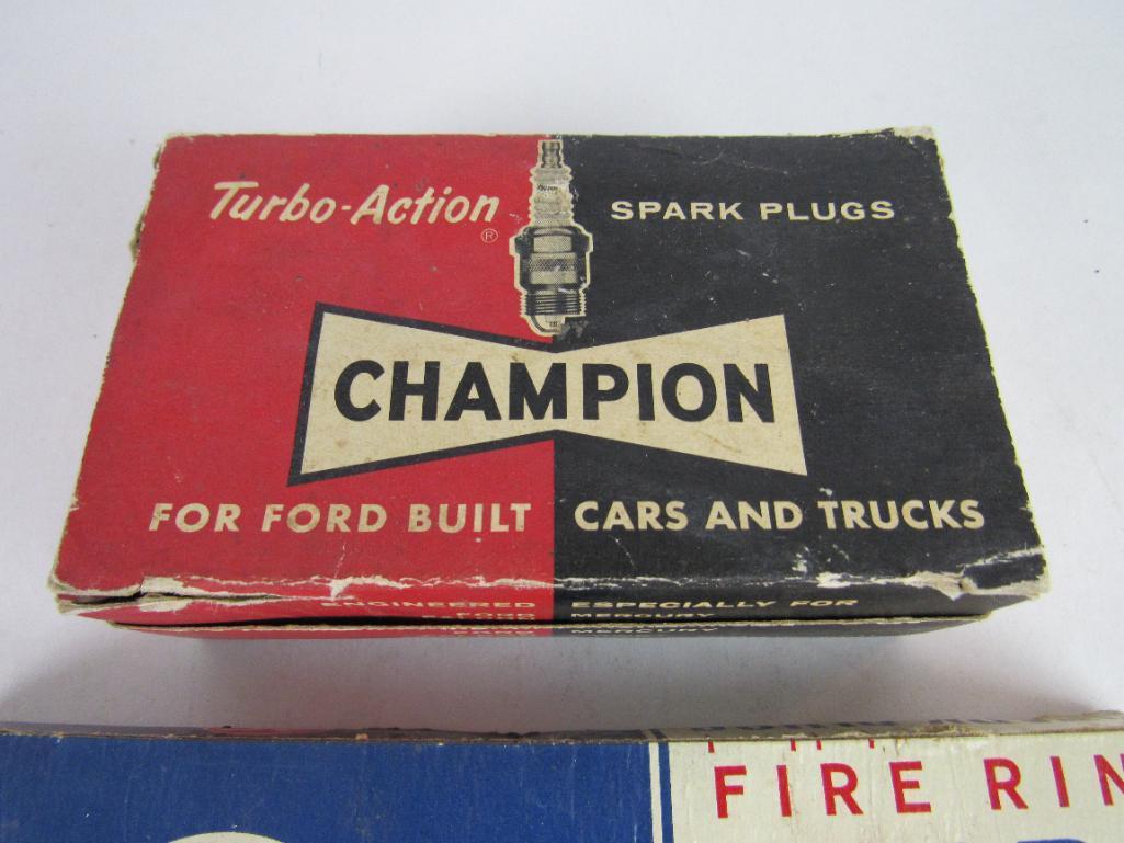 (2) Full NOS Boxes Vintage Spark Plugs- AC Fire Ring, Champion