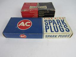 (2) Full NOS Boxes Vintage Spark Plugs- AC Fire Ring, Champion