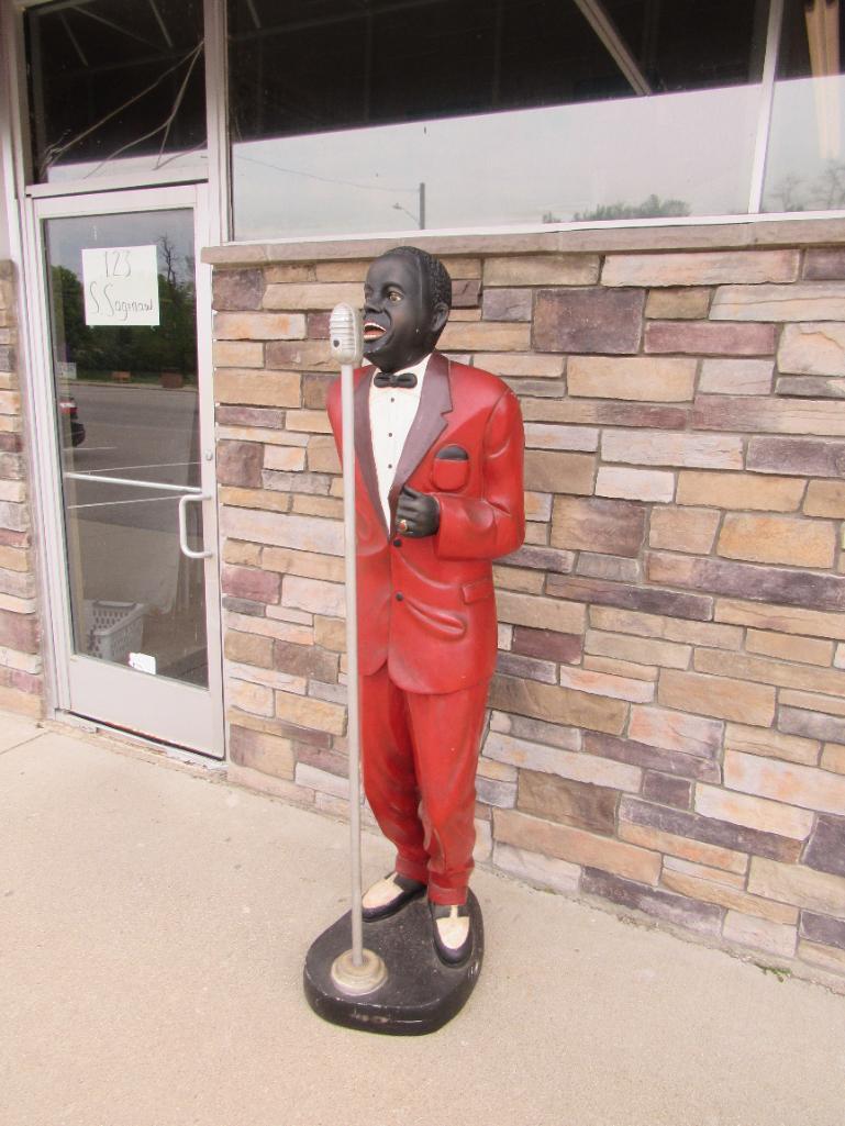 Excellent Life Size Louis Armstrong Fiberglass Statue