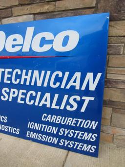 Excellent AC Delco Master Technician 6 Ft. Embossed Metal Service Station Sign