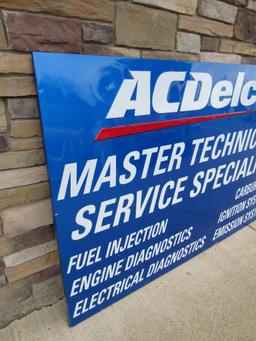 Excellent AC Delco Master Technician 6 Ft. Embossed Metal Service Station Sign