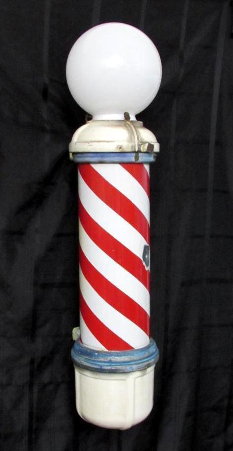 Outstanding Antique Porcelain 36" Barber Pole