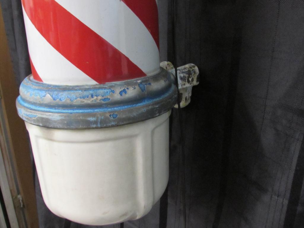 Outstanding Antique Porcelain 36" Barber Pole