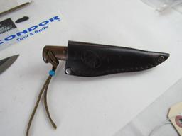 Lot (2) NOS Condor (El Salvador) Fixed Blade Knives incl. Mini Bushlore