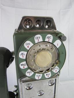 Rare Antique 1950's Western Electric Coin Op GREEN Payphone (3-Slot)