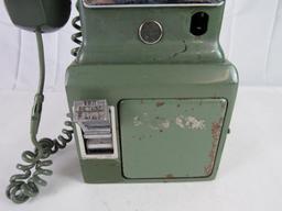 Rare Antique 1950's Western Electric Coin Op GREEN Payphone (3-Slot)