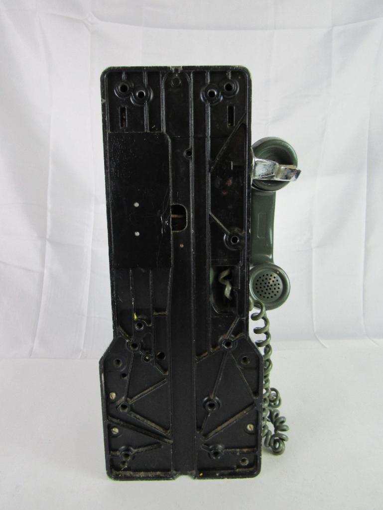 Rare Antique 1950's Western Electric Coin Op GREEN Payphone (3-Slot)