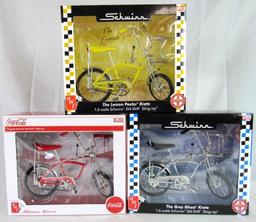 AMT 1:6 Scale Diecast Shwinn Sting-Ray Krate Lot (3) Grey Ghost, Coca Cola, Lemon Peeler MIB