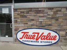 Vintage True Value Hardware Stores Porcelain Sign 8 ft