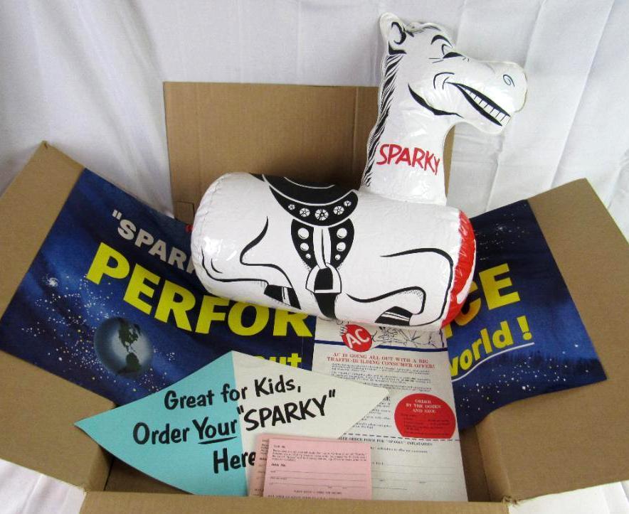 Excellent Vintage AC Spark Plugs "Sparky" Inflatable/ Advertising Kit (1959 Dated)