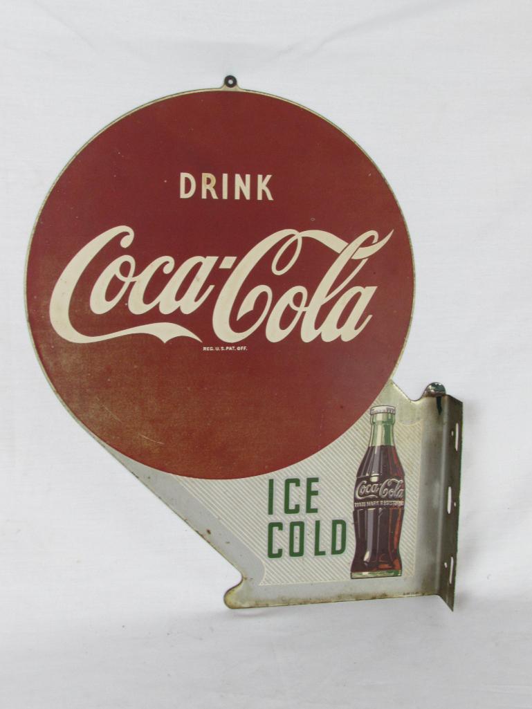 Outstanding Dated 1951 Drink Coca Cola Coke Metal Flange Sign