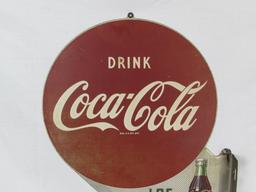 Outstanding Dated 1951 Drink Coca Cola Coke Metal Flange Sign