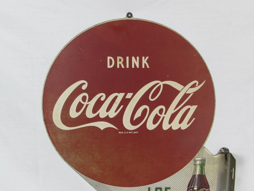 Outstanding Dated 1951 Drink Coca Cola Coke Metal Flange Sign