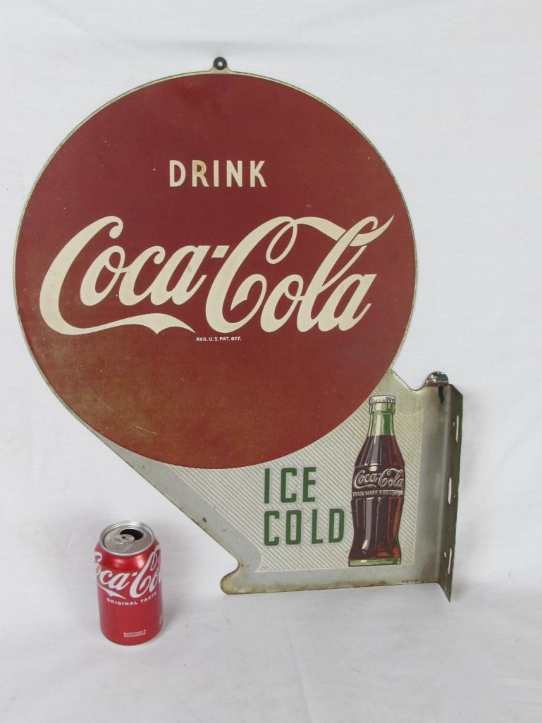 Outstanding Dated 1951 Drink Coca Cola Coke Metal Flange Sign