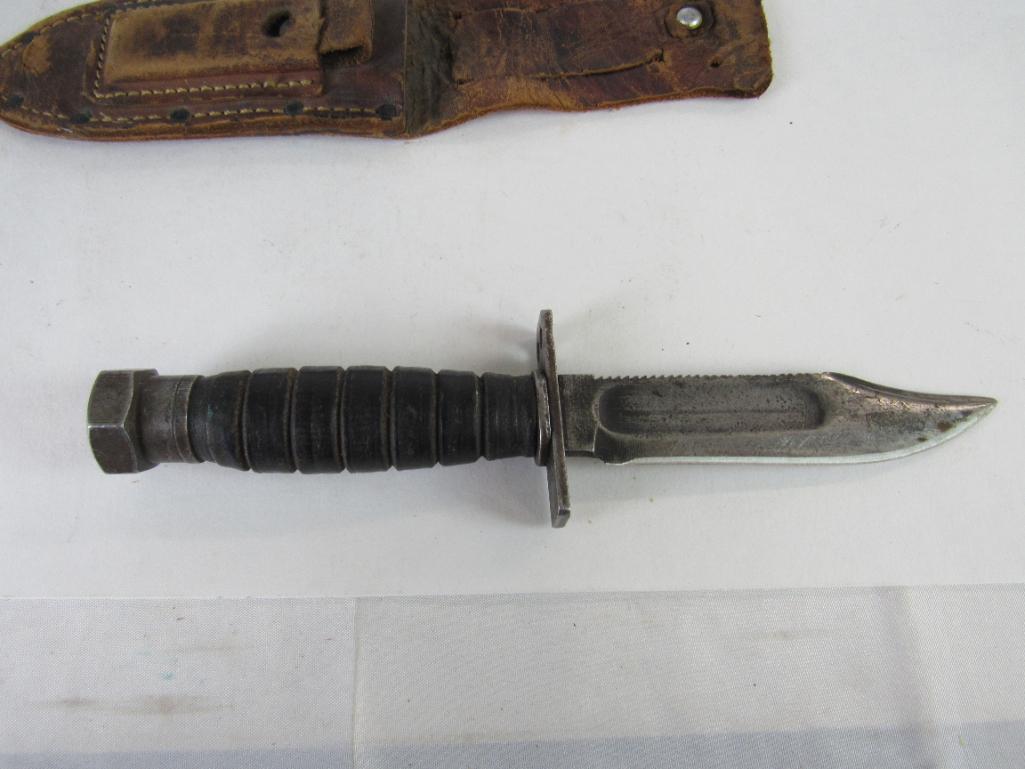 Excellent 5-1967 Vietnam Era Camillus (NY) Pilot Survival Fighting Knife w/ Sheath