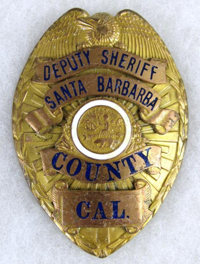 Antique Obsolete Santa Barbara County (Calif) Deputy Sheriff Badge