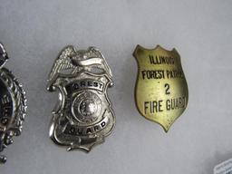 Lot (3) Small Badges- State of Ohio Forest Guard, Illinois Forest patrol Fire, VFW FD