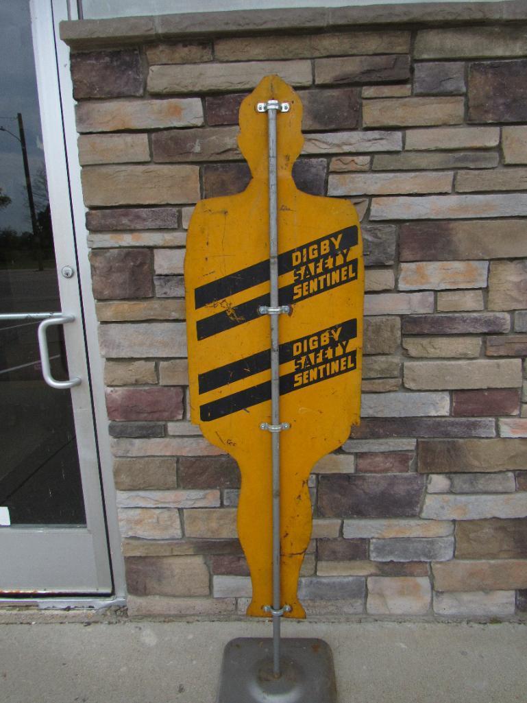 Excellent Antique (1920's/30's) Diecut Metal School Police Sign/ Traffic Cop- Digby Safety Sentinel